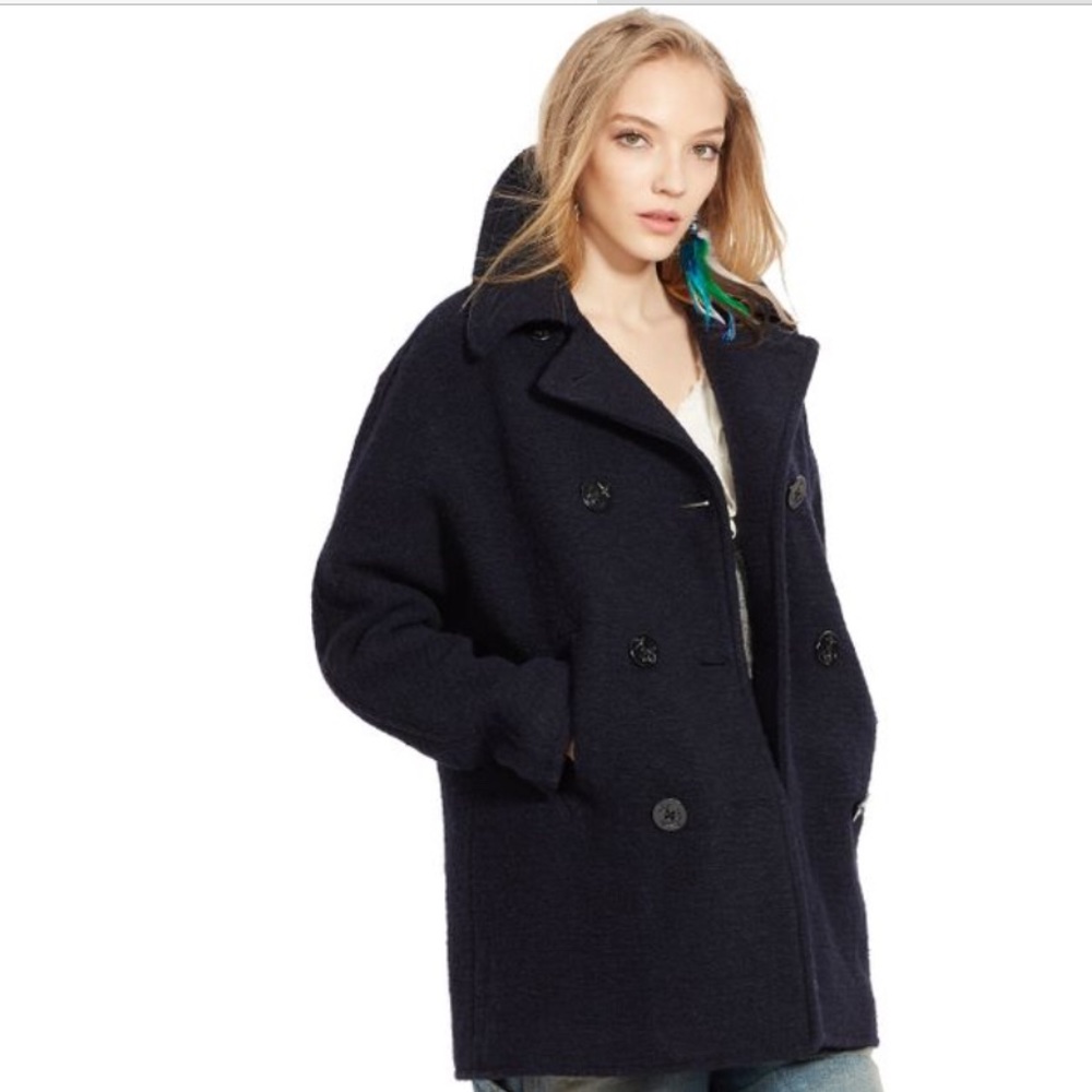NEW POLO RALPH LAUREN Polo Wool Pea Coat RARE